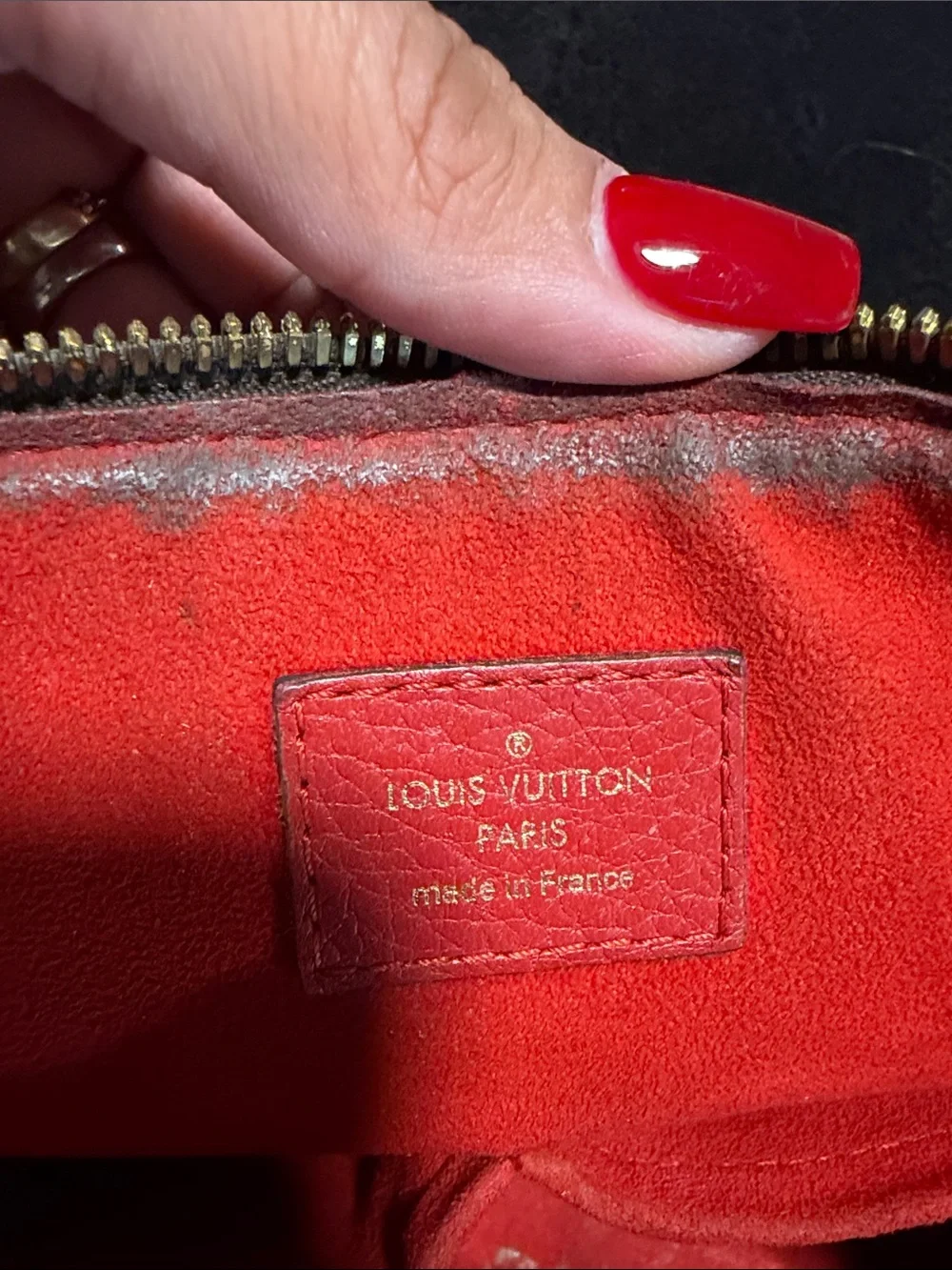 Louis Vuitton Monogram Satchel with Red Trim